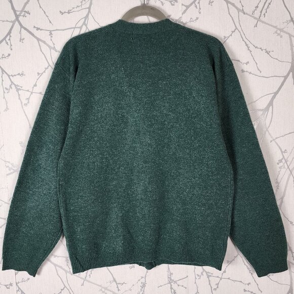 Hunt Club VTG Green 100% Lambswool Button Front Cardigan - Picture 3 of 4